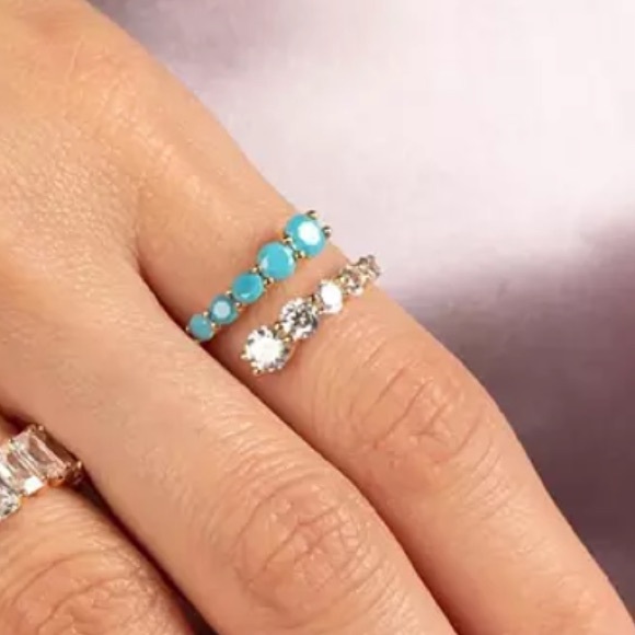 ‼️SALE‼️Turquoise sterling silver gold plated ring - Picture 2 of 5